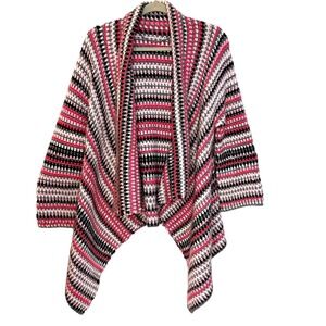 Handmade Crochet Poncho Cardigan Women Medium Indie‎ Boho Hippie Oversized Cozy